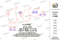 4th Of July Gnome Laser Cut. 3D Gnome Decor SVG Product Image 2