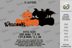 Halloween Hanging Door Sign Laser Cut. Welcome Sign SVG Product Image 2