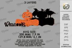 Halloween Hanging Door Sign Laser Cut. Welcome Sign SVG Product Image 2