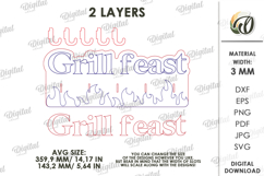 3D Towel Rack LaserCut. Summer towel hanger SVG. Grill feast Product Image 2