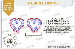 Valentine's Western Earrings Laser Cut. Cowboy Earrings SVG Product Image 2
