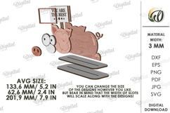 Funny Animal Stand Laser Cut. Stand Decor.Pig SVG Product Image 2