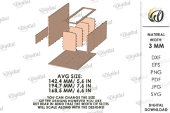 3D Cutlery Organizer Laser Cut. Kitchen Organizer SVG Product Image 3