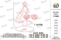 Christmas Tree with Ornament Laser Cut. Christmas Decor SVG Product Image 2