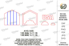 4th Of July House Laser Cut. Patriotic Stand Decor SVG Product Image 2