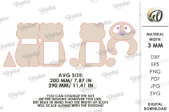 Panda Hugs Photo Frame Laser Cut. Kids Picture Frame SVG Product Image 2