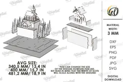 Christmas Village Light Stand Laser Cut. Christmas SVG Product Image 3