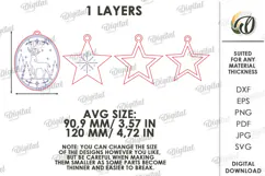 Christmas Hanging Ornaments Laser Cut. Wall Decor SVG Product Image 2