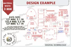 3D Valentine's House Laser Cut. Valentine Day Gifts SVG Product Image 3