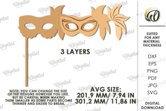 Mardi Gras Photo Booth Prop Lasercut. Mardi Gras Mask SVG Product Image 2