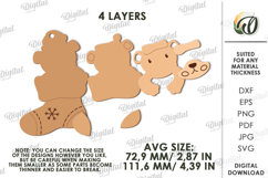 Christmas Ornament Laser Cut. Bear SVG Product Image 2