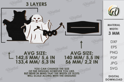 3D Halloween pet stand Laser Cut. Spooky Decor SVG. Cat Product Image 2