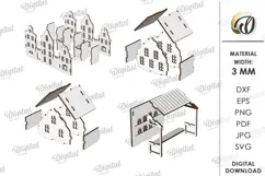 Christmas Village Light Stand Laser Cut. Christmas SVG Product Image 4