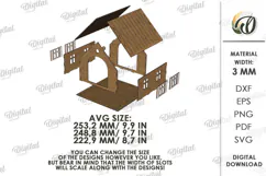 Bird Feeder Laser Cut. Hanging Bird Feeder House SVG Product Image 2