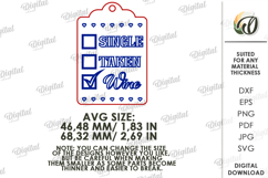 Valentine's Day Wine Bottle Tag Laser Cut. Wine Tag SVG Product Image 2