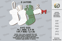 Christmas Stocking Laser Cut. Christmas Decor SVG Product Image 2