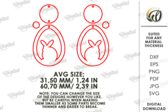 Easter Drop Earrings Laser Cut. Dangle Earrings SVG Product Image 2