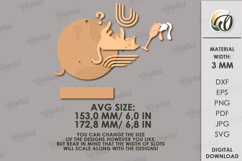 Naughty Cat on shelf Round Sign Laser Cut. Wall Decor SVG Product Image 2