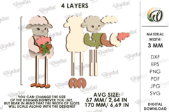 3D Easter Stand Characters Laser Cut. Easter Lambs SVG Product Image 2