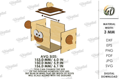 Tabletop Trash Bin Laser Cut. Garbage Box SVG Product Image 2
