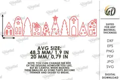 Christmas Village Candle Wrap Laser Cut. Christmas Decor SVG Product Image 2