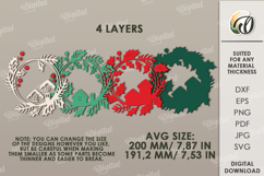 Christmas Wreath Laser Cut. Christmas Decor SVG Product Image 2