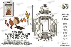 3D Fall Lantern Decor Laser Cut. Standing Decor SVG Product Image 2