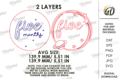 3D Monthly Milestone Disc Laser Cut. Five Months SVG Product Image 2