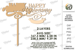 Anniversary Cake Topper Laser Cut. Cake Topper SVG Product Image 2