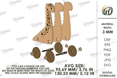 Toddler toy on wheels Laser Cut. Dinosaur SVG Product Image 2