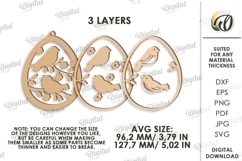 3D Easter Egg Laser Cut. Hanging Easter Ornament SVG Product Image 2
