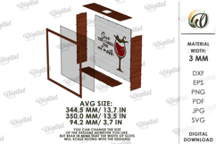 Wine Cork Box Laser Cut. Wine Cork Holder. Storage Box SVG Product Image 2