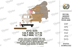 3D Summer Car Laser Cut. Summer Stand Decor SVG Product Image 2