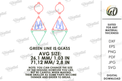 Christmas Earrings Laser Cut. Christmas Drop Earrings SVG Product Image 2