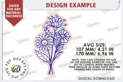 Wooden Bouquet Laser Cut. Spring Flowers. Mother's Day SVG Product Image 2