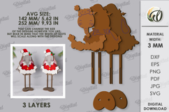 3D Christmas Characters Lasercut. Elephant SVG Product Image 2