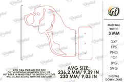 Dog Leash Holder Laser Cut. Dog Decor SVG Product Image 2