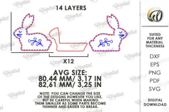 Bunny Sewing Pincushion Laser Cut. Needle Holder Stand SVG Product Image 2