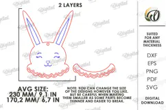 Bunny Hair Bow Holder Laser Cut. Hair Bow Hanger SVG Product Image 2