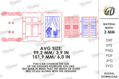 3D Wooden Window Ornament Lasercut. Home decor SVG Product Image 2