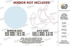 Modern Mirror Decor Laser Cut. Nature Mirror Decoration SVG Product Image 3