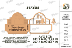 Christmas Farm Sign Laser Cut. Christmas Wall decor SVG Product Image 2
