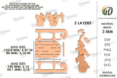 Christmas Sleigh Stand Laser Cut. Snowman SVG Product Image 2