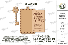 Santa&#039;s Magic Key Decor Laser Cut. Christmas Door Hanger SVG Product Image 2