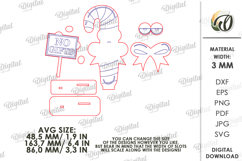 Funny Christmas Candy Cane Laser Cut. Stand Decor SVG Product Image 2