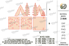 Camping Tent Night Light Laser Cut. Tea Light Holder SVG Product Image 3