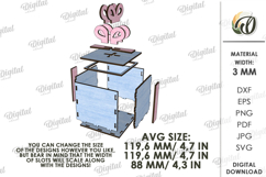 Valentine's Day Gift Box Laser Cut. Decorative Box SVG Product Image 2