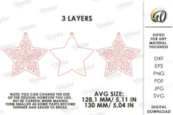Gingerbread Star Christmas Ornament Laser Cut. Christmas SVG Product Image 2