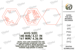 Plant hexagons Wall Decor Laser Cut. Wall decor SVG Product Image 3