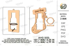 Christmas Mini Bottle Holder Ornament Lasercut. Stocking SVG Product Image 2
